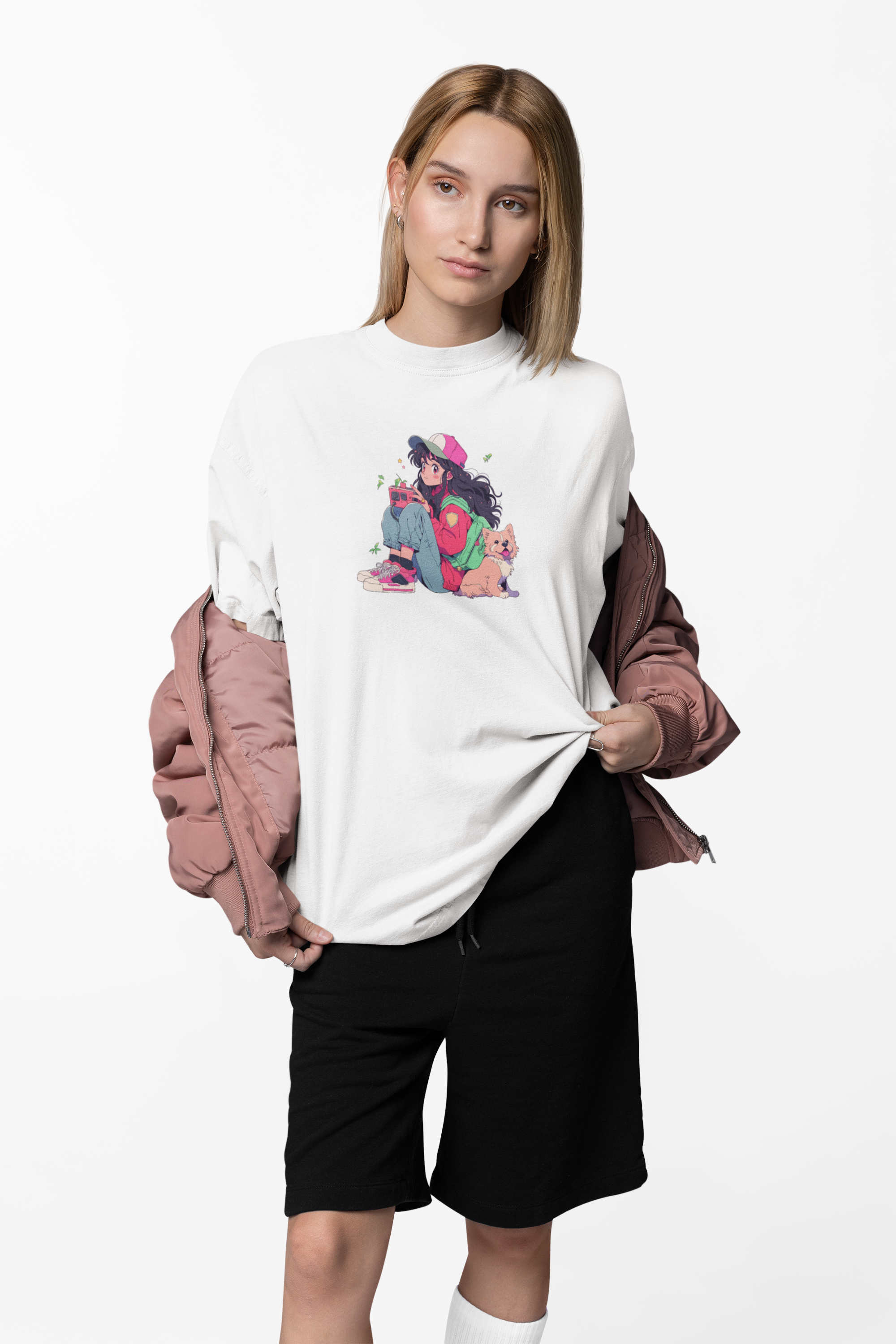 SOFT VIBES – CAMISETA ESTILO ANIME RETRO
