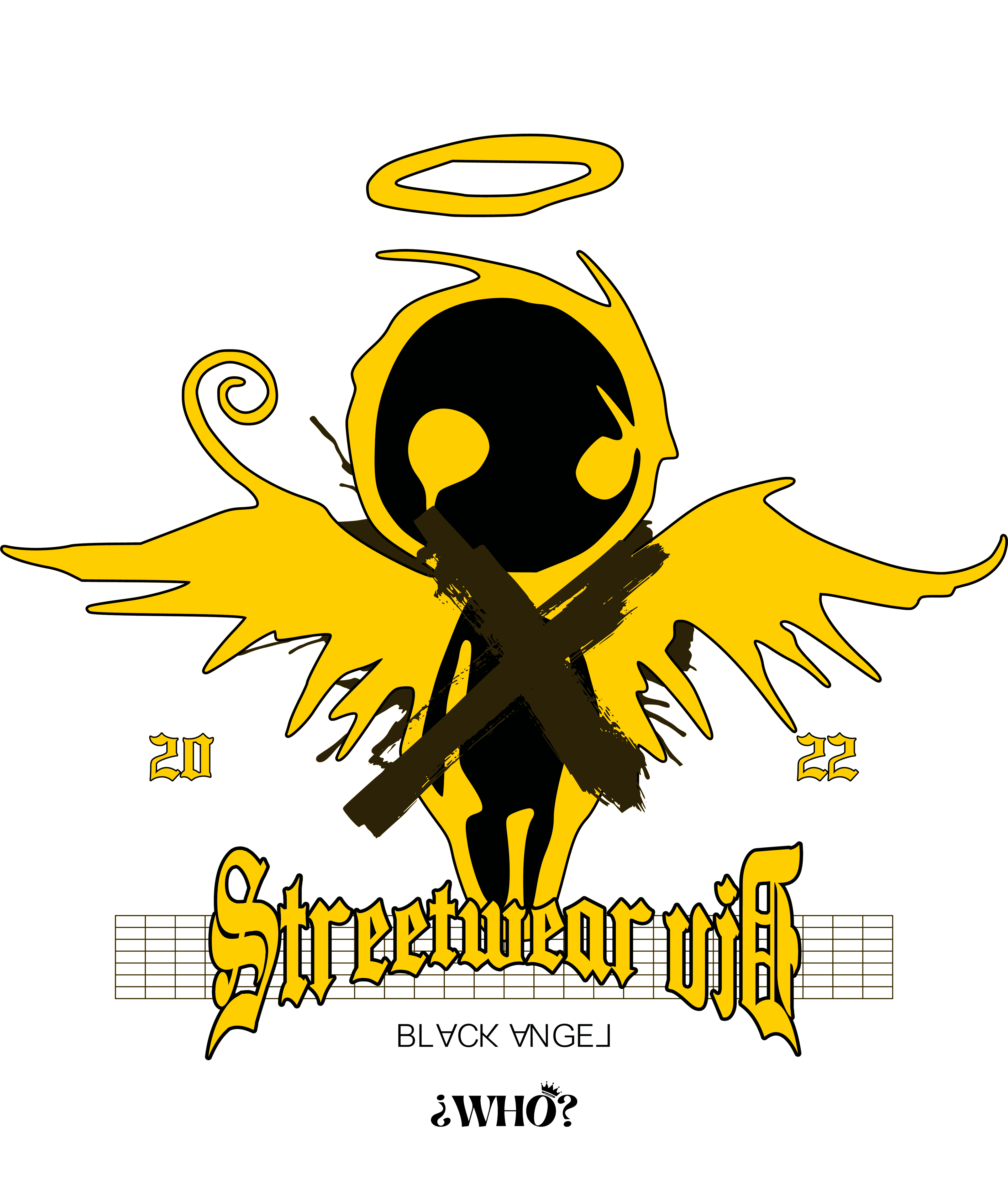 BLACK ANGEL – CAMISETA STREETWEAR CELESTIAL Y OSCURA