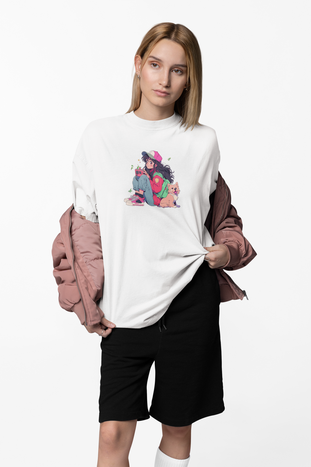 SOFT VIBES – CAMISETA ESTILO ANIME RETRO