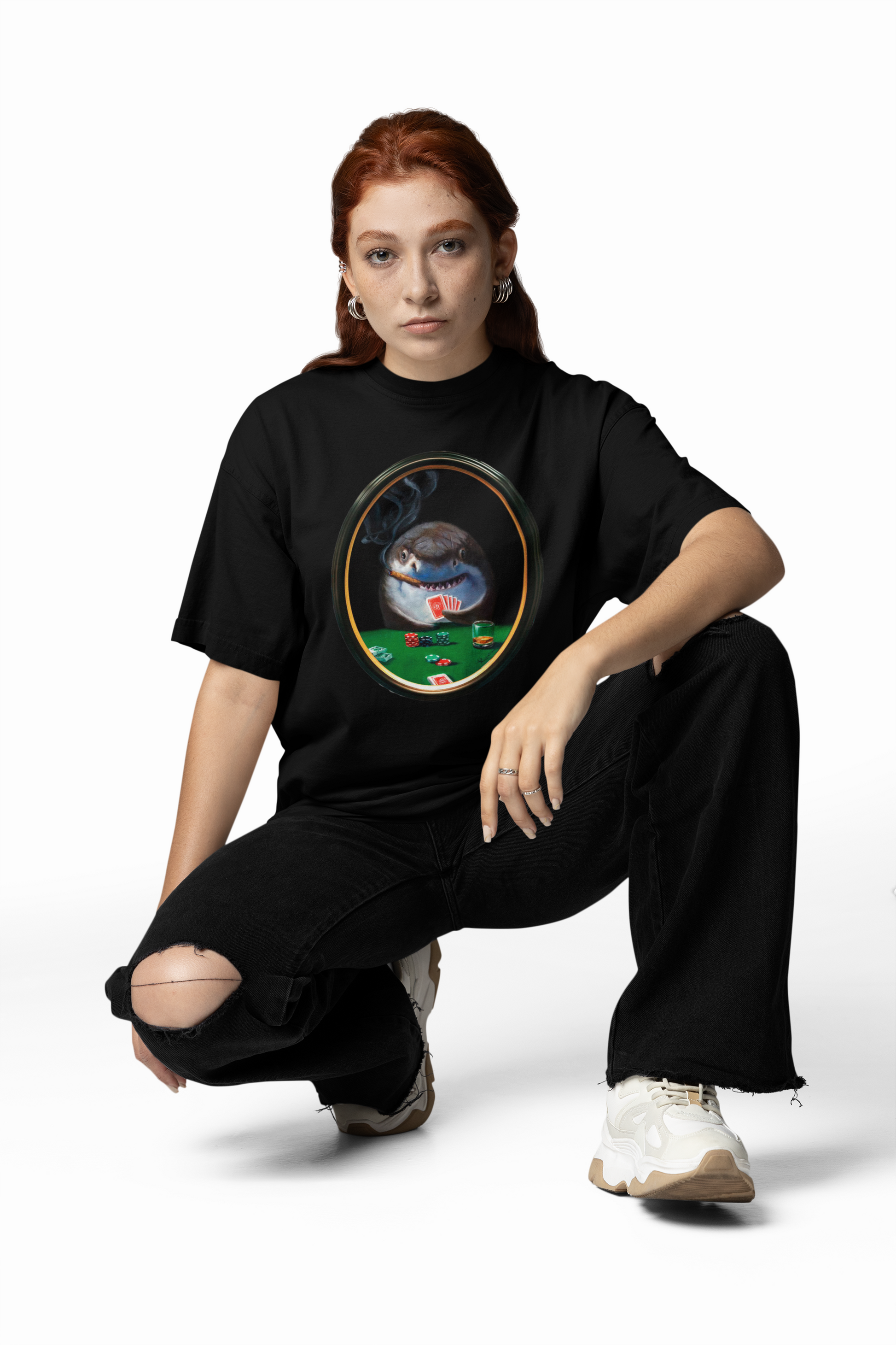 TIBURÓN FULL HOUSE – CAMISETA PÓKER STYLE